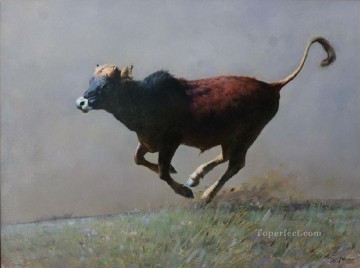 Ganado Vaca Toro Painting - el ternero corriendo